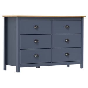 vidaXL Buffet Hill Gris 125x40x80 cm Bois de pin solide