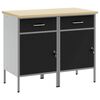 vidaXL Placard de travail 2 pcs Noir et gris 100 x 55 x 85 cm