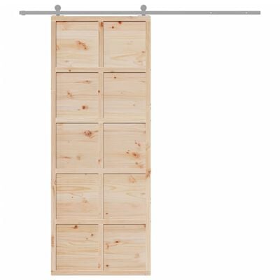 vidaXL Porte de grange 80x208 cm bois massif de pin