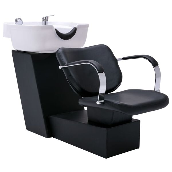 vidaXL Unit&eacute; de rin&ccedil;age de shampoing avec chaise de salon Similicuir