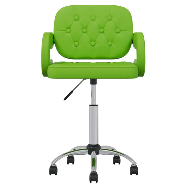 vidaXL Chaise pivotante de salle &agrave; manger Vert Similicuir