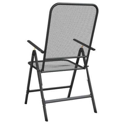 vidaXL Chaises pliables jardin lot de 2 Maille métallique Anthracite