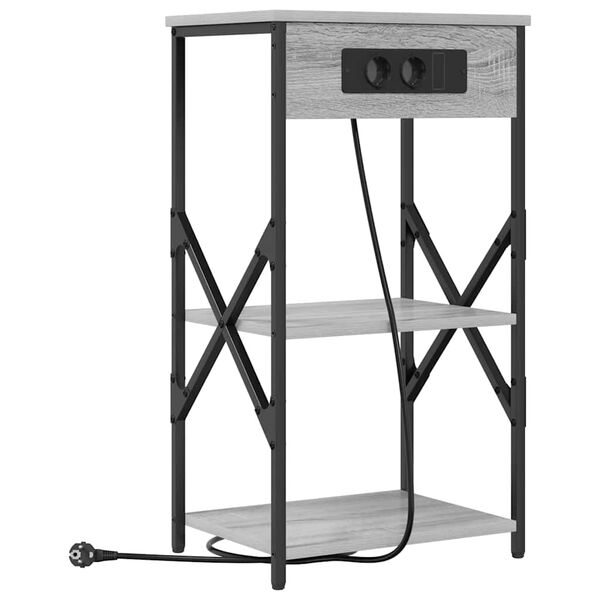 vidaXL Cabinet de chevet Gris Sonoma 41 x 31 x 76 cm Bois d'ing&eacute;nierie