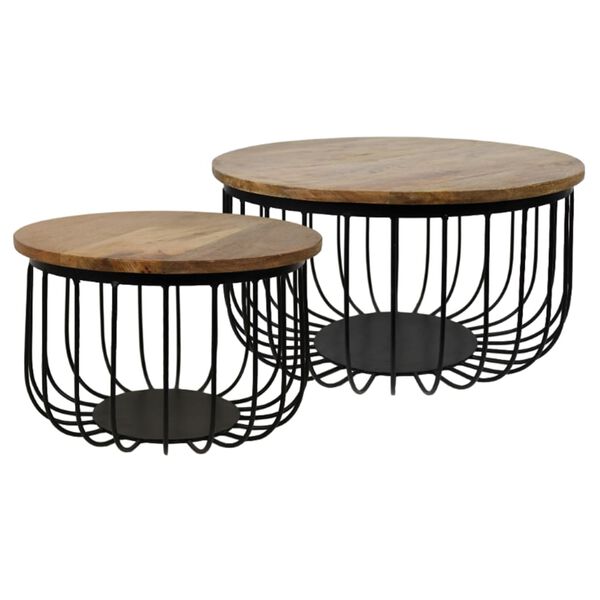 HSM Collection Ensemble de tables basses 2 pcs Maden Rond