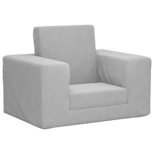 vidaXL Canap&eacute;-lit pour enfants Gris clair Peluche douce