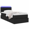 vidaXL Lit avec rangement et LED avec matelas Noir 90 x 190 cm tissu