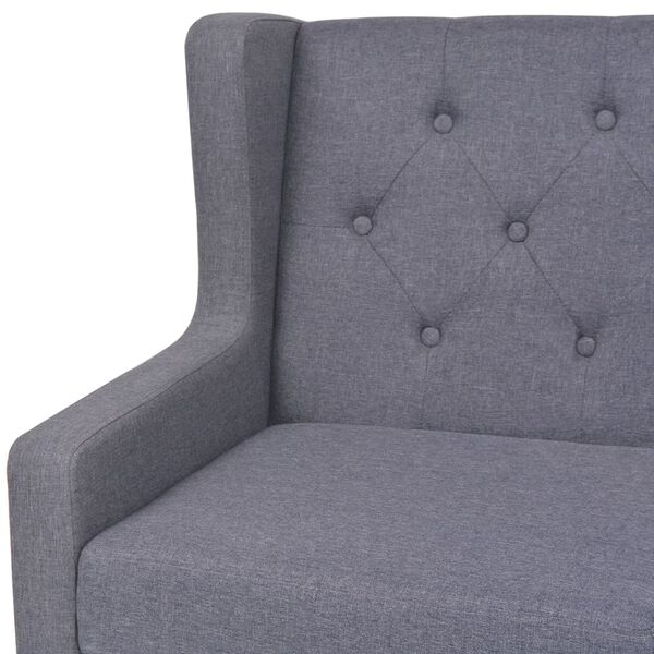 vidaXL Canapé à 2 places Tissu Gris