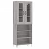 vidaXL Buffet haut Sonoma gris 69,5x34x180 cm Bois d'ing&eacute;nierie