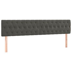 vidaXL T&ecirc;tes de lit Gris fonc&eacute; 200x7x78/88 cm Velours