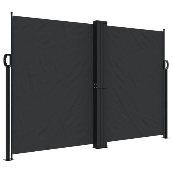 vidaXL Auvent latéral rétractable noir 160x600 cm