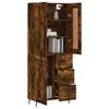 vidaXL Buffet haut Chêne fumé 69,5x34x180 cm Bois d'ingénierie