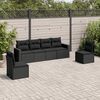 vidaXL Salon de jardin 6 pcs avec coussins noir r&eacute;sine tress&eacute;e