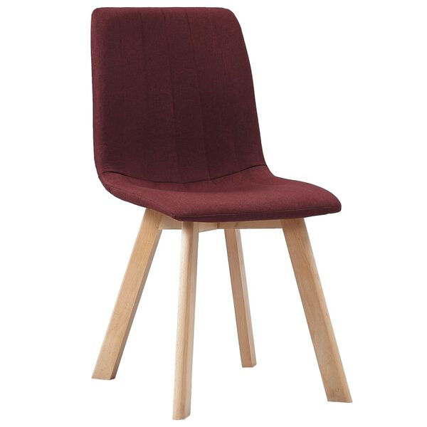vidaXL Chaises &agrave; manger lot de 4 rouge bordeaux tissu