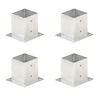 vidaXL Ancres de poteau 4 pcs M&eacute;tal galvanis&eacute; 121 mm