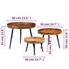 vidaXL Ensemble de tables 3 pcs Bois de manguier massif et acier