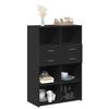 vidaXL Buffet haut noir 80x42,5x124 cm bois d'ing&eacute;nierie