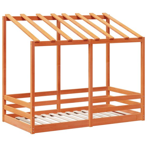 vidaXL Lit pour enfants sans matelas cire marron 80x160 cm pin massif