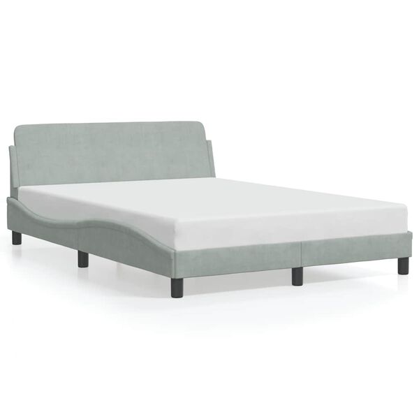 vidaXL Cadre de lit Dover gris clair 140x190 cm velours