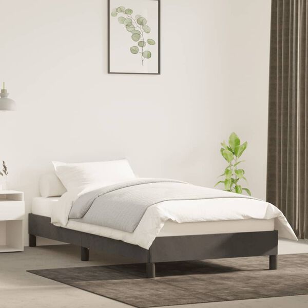 vidaXL Cadre de lit sans matelas gris fonc&eacute; 100x200 cm velours