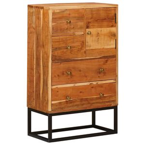 vidaXL Commode avec porte Naturel 55 x 30 x 90 cm Bois d'Acacia Massif