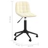 vidaXL Chaise pivotante de bureau Cr&egrave;me Velours