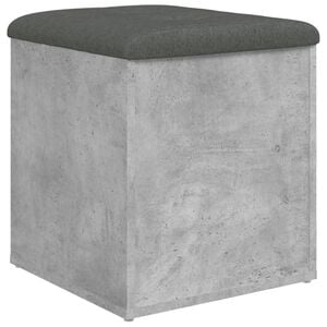 vidaXL Banc de rangement gris b&eacute;ton 42x42x45 cm bois d'ing&eacute;nierie