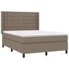 vidaXL Sommier &agrave; lattes de lit matelas et LED Taupe 140x190 cm Tissu