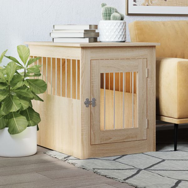 vidaXL Meuble de cage pour chiens ch&ecirc;ne sonoma 55x75x65 cm