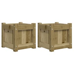 vidaXL Jardini&egrave;res 2 pcs bois de pin impr&eacute;gn&eacute;