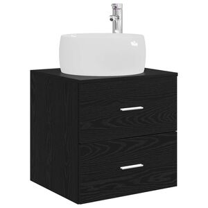 vidaXL Vanit&eacute; de lavabo mural Ch&ecirc;ne noir 49,5 x 44,5 x 66 cm