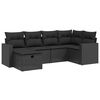 vidaXL Salon de jardin 6 pcs avec coussins noir r&eacute;sine tress&eacute;e