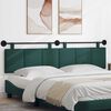 vidaXL T&ecirc;te de lit suspendue Ray&eacute; Vert fonc&eacute; 210 x 55 x 5 cm tissu