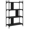 vidaXL Biblioth&egrave;que &agrave; 4 niveaux noir 76x32x123 cm bois d'ing&eacute;nierie