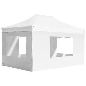 vidaXL Tente de r&eacute;ception pliable avec parois Aluminium 4,5x3 m Blanc