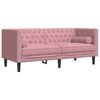 vidaXL Ensemble de canap&eacute; Chesterfield et traversins 3pcs rose velours