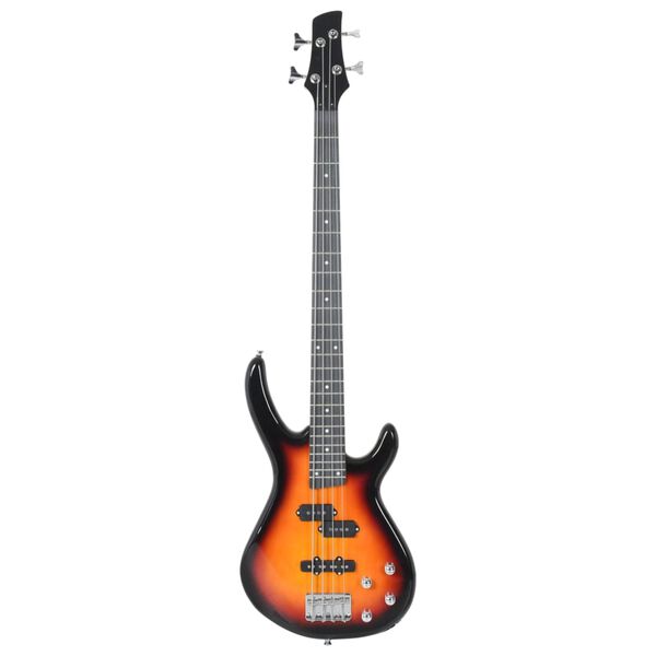 vidaXL Guitare basse électrique de débutants sac brun et noir 4/4 46"