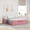 vidaXL Cadre de lit avec matelas avec matelas 2 pcs Rose Velours
