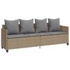 vidaXL Chaise longue avec coussins beige r&eacute;sine tress&eacute;e