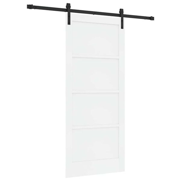 vidaXL Porte coulissante Blanc et Noir 86 x 198,5 cm Pin massif