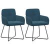 vidaXL Chaises de salle &agrave; manger 2 pc Velours Bleu 59 x 56,5 x 86 cm