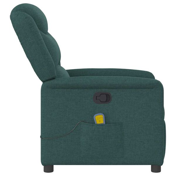 vidaXL Fauteuil de massage inclinable Vert fonc&eacute; Tissu