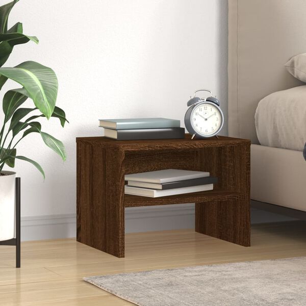 vidaXL Table de chevet Ch&ecirc;ne marron 40x30x30 cm Bois d'ing&eacute;nierie