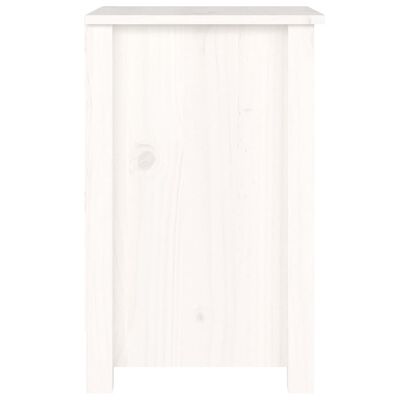 vidaXL Table de chevet Blanc 40x35x55 cm Bois de pin solide
