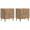 vidaXL Cabinet de chevet 2 pcs Ch&ecirc;ne artisanal 43 x 34,5 x 48 cm