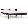 vidaXL Cadre de lit sans matelas marron fonc&eacute; pin massif 140x200 cm