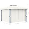 vidaXL Tonnelle avec rideau 3x3 m Blanc cr&egrave;me Aluminium