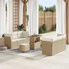 vidaXL Ensemble de canap&eacute; de jardin 9 pcs Beige polyrotin