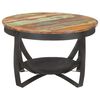 vidaXL Table basse &Oslash;68x43 cm Bois de r&eacute;cup&eacute;ration massif