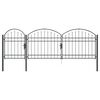 vidaXL Portail de cl&ocirc;ture de jardin avec sommet en arc Assen Gris