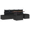 vidaXL Ensemble de canap&eacute; de jardin 6 pc Noir polyrotin